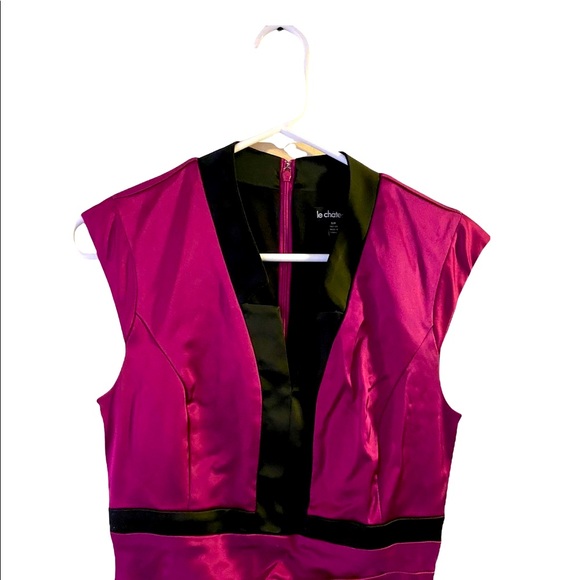 💜🖤 Le Chateau Purple & Black Cocktail Dress - Size S 💜🖤 - Picture 7 of 7